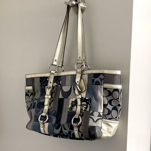 Coach Blue and Silver small tote